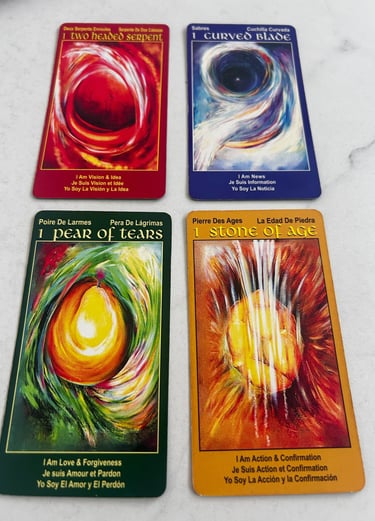 56 Manor Arcana tarot cards 4 suits of colors from the I Am One tarot deck