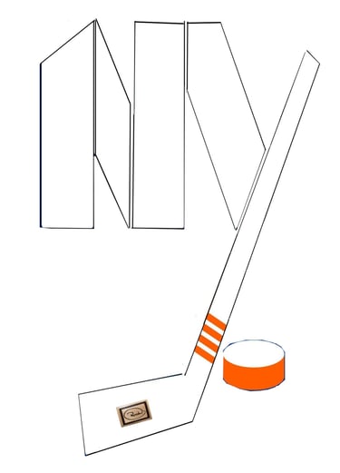 NY ISLANDERS logo richWOODart.com straight line art 