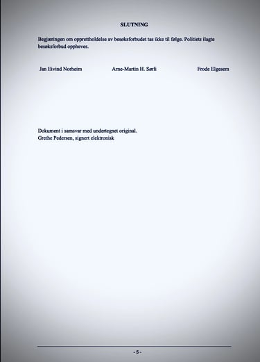 Oslo-domstolens avgjørelse sak Zainab Abdulkarim Ali, Zainab Art, Oslo politidistrikt Korrupsjon