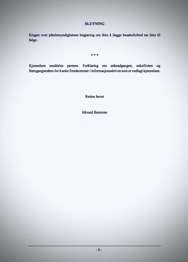 Rettsavgjørelse fra Oslo i en grunnløs sak mot Zainab Abdulkarim Ali, Oslo politidistrikt Korrupsjon