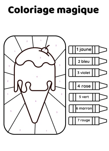 coloriage magique cornet de glace