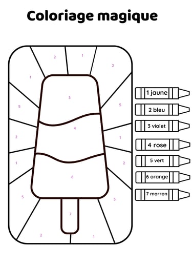 coloriage magique bâtonnet de glace