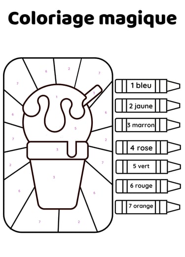 coloriage magique pot de glace