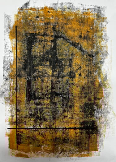 Charcoal and natural pigments abstract painting. Laurence Moracchini Ditchling Sussex artist