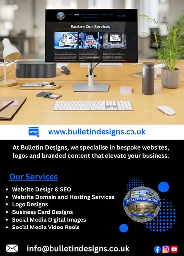 Digital design leaflet designed to advertise company services