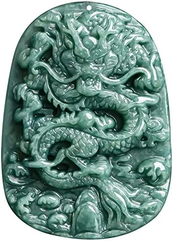 Genuine Jade Dragon Necklace, Natural Grade A Jade Amulet Pendant