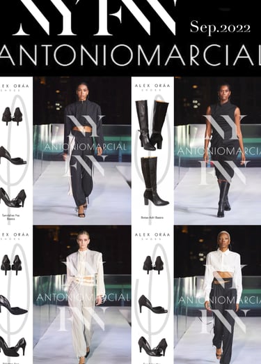 Calzado Alex Oráa en pasarela de Antonio Marcial en New York Fashion Week