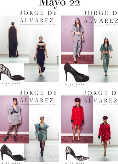 Calzado Alex Oráa en desfile del diseñador Jorge De Alvarez (España)