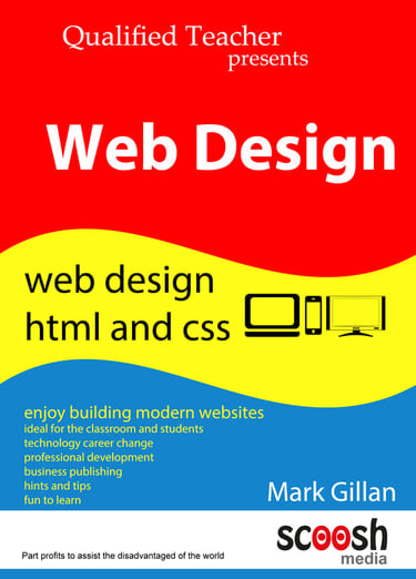 Web Design book by Mark Gillan red yellow blue design