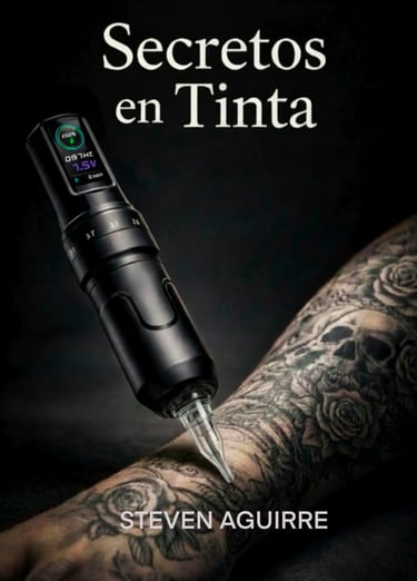 Portada del libro de tatuajes Secretos en Tinta, guía profesional sobre técnica y errores comunes de