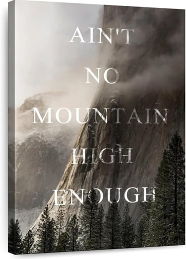 Elephant Stock - Ain't No Mountain High Enough Wall Art - Vertical Canvas Wall Art 