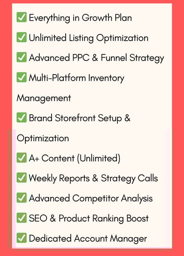 Amazon Seller Account Management services pricing plan by RedLifeAlert