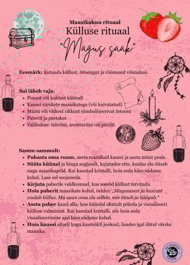 Maasikakuu külluse rituaal Soul Sisters Tarot