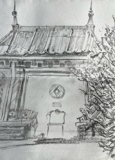 Little pagoda in the Walled Garden, Dumfries House