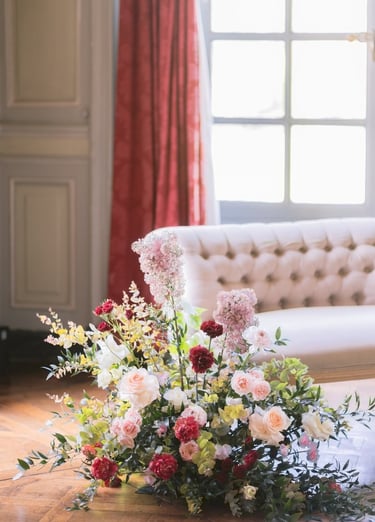 flowers for wedding  at chateau de champlatreux