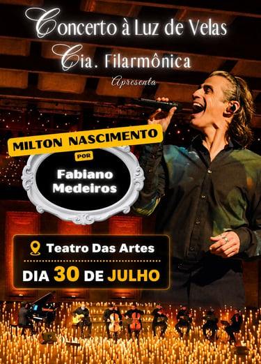 Concerto à Luz de Velas com Fabiano Medeiros cantando Milton Nascimento e Clube da Esquina