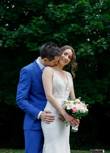 florent photographe mariage lille saint omer couple a bride and groom standing in front of a tree