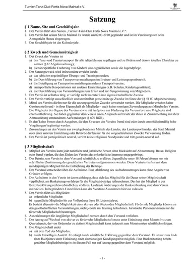 Satzung Vorschau