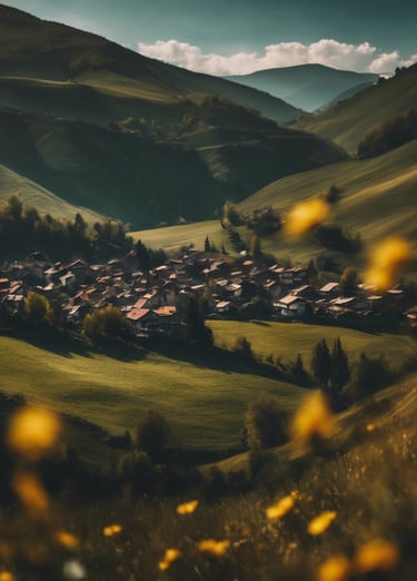 kosovo's landscape and house