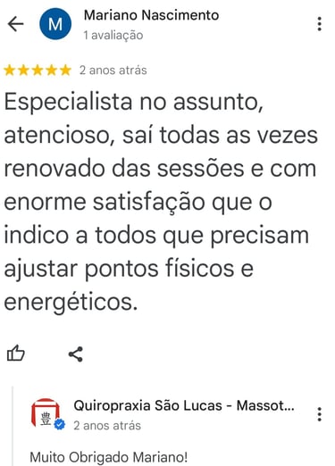 Avaliação no google quiropraxia são lucas
