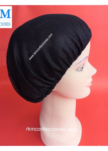 Tocas reutilizables Malla Negro Resistente-Cofias de Tela-MODELO 03