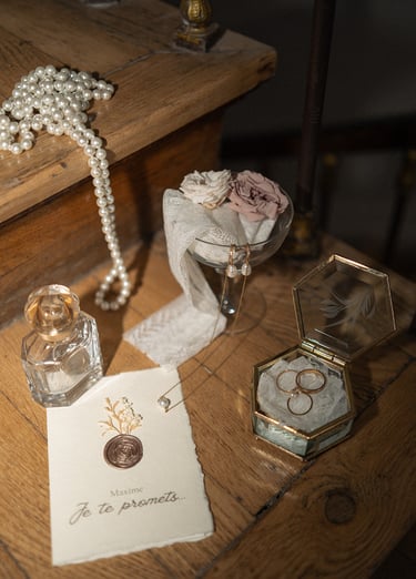 flatlay vintage mariage