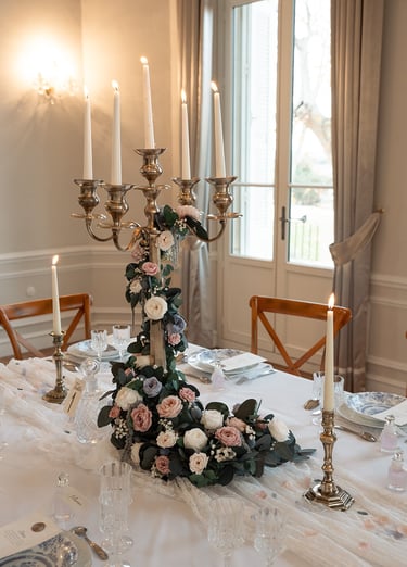 chandelier xl en laiton décoration table mariage
