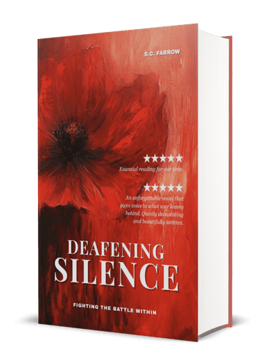 Book cover featuring an oil painting of a red poppy in bloom