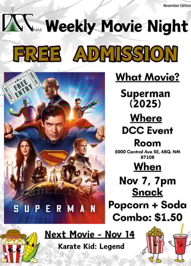 Weekly Movie Night Superman Nov 7 7pm