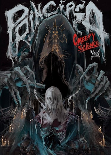 Cover of the Principia magazine, issue devoted to short stories about creepy science