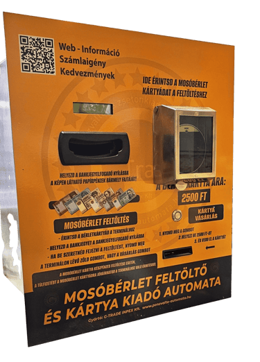 Kártyakiadó és feltöltő automata