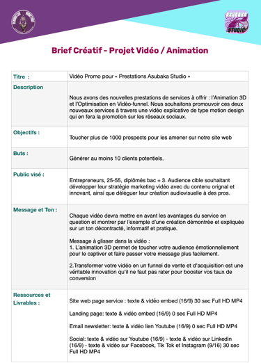 Exemple de brief creatif