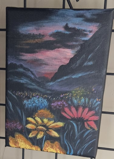 3D mountain landscape scene painting