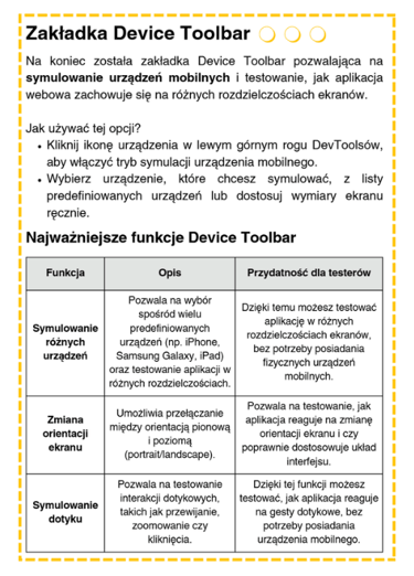 device toolbar