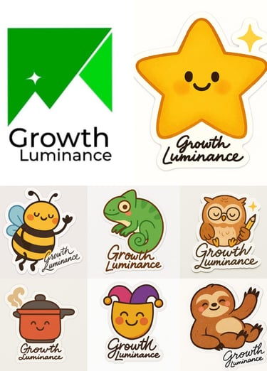 Grow Luminance Stress Style Characters for Stress-Free Clinic Pop-Up.