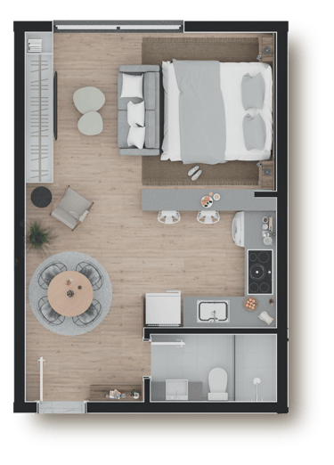 planta loft 205 e 208 - ORLA Laranjal