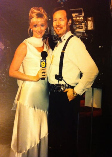 Angie Crouch Reporting at Academy Awards for KCAL TV