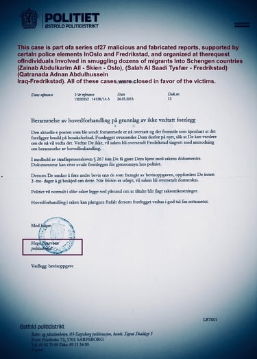 Salah Hassan Al-Saadi,Hege Finsveen,østfold politidistrikt
