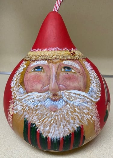 Sanata gourd, hand painted, acrylics