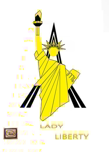 LADY LIBERTY richWOODart.com straight line art 