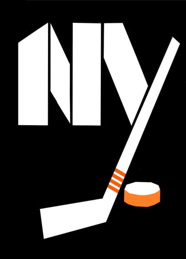 NY ISLANDERS logo richWOODart.com straight line art 