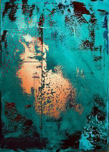 Acrylic painting Acrylbild Acryl Bild Gemälde abstrakt grün gold