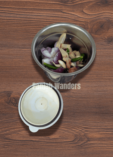 Pav Bhaji ingredients in mixer 