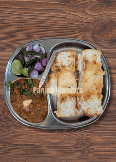 Pav Bhaji served in beautiful plate 