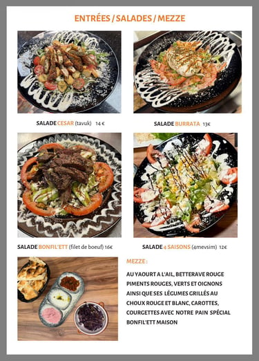 Image de la carte de Bonfil'ett avec les plats fait maison