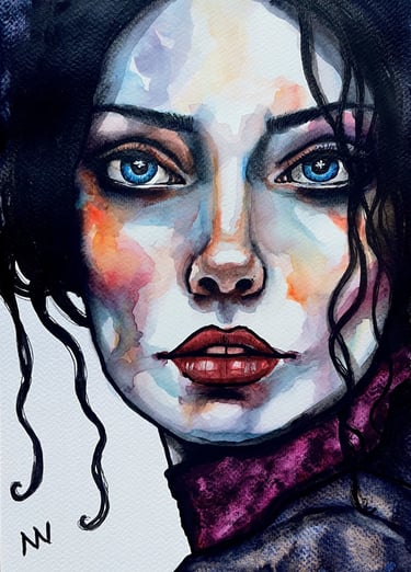 Original watercolor painting ‘Stella’ by manef