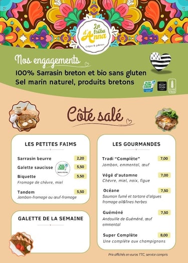 un menu salé