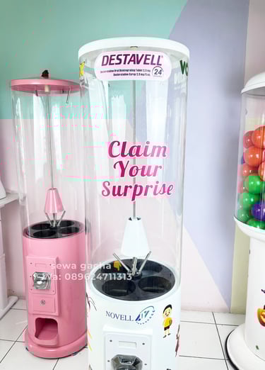 sewa mesin gacha small putih malang
