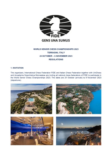 World Senior Chess Championship 2023 in Italy. FIDE Chess