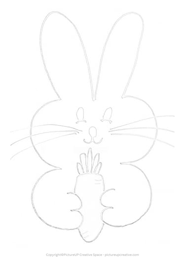 Easter Bunny painted with Number 3 and Letter E